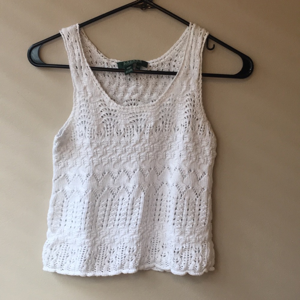 ralph lauren petite white tank top